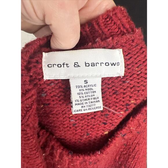 Croft & Barrow Pull Over Crew Neck Small Christmas Winter Snowflake Sweater - Picture 8 of 8